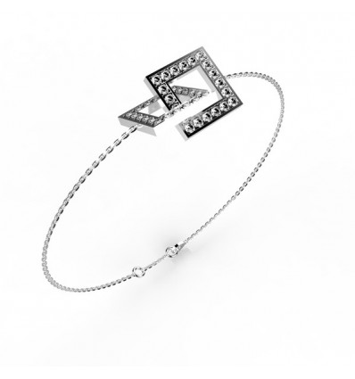 Bracelet anneaux carre carre chaine or