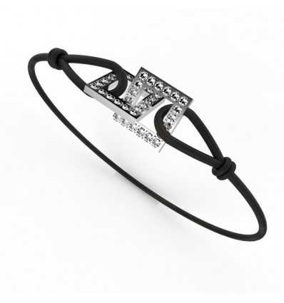 Bracelet anneaux carre cordon or