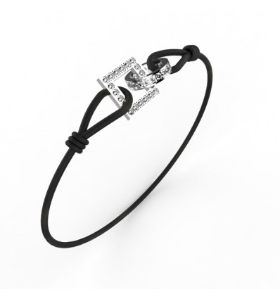 Bracelet anneaux carre et rond fullfull cordon