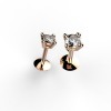 Boucle oreille or rose 4 griffes 28 32