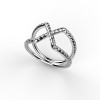 Bague cross ring large or gris