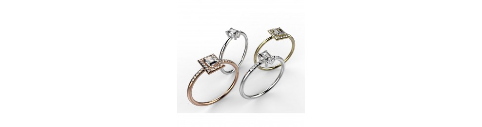 Solitaires "Taille Emeraude"